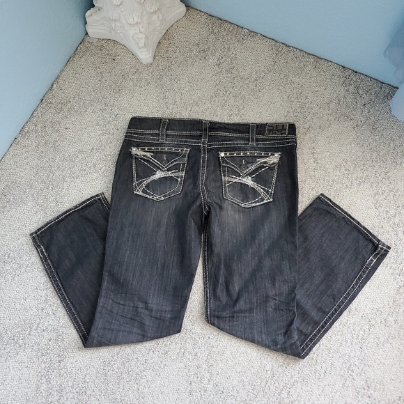 Silver Mickenzie slim bootcut distressed jeans D20 - Picture 1 of 8